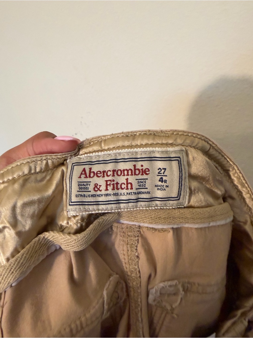 Vintage Y2K Abercrombie & Fitch Patchwork Tan Cargo Pants Size 4R - Picture 9 of 11